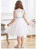 Beaded Multicolor Lace Tulle Stunning Flower Girl Dress